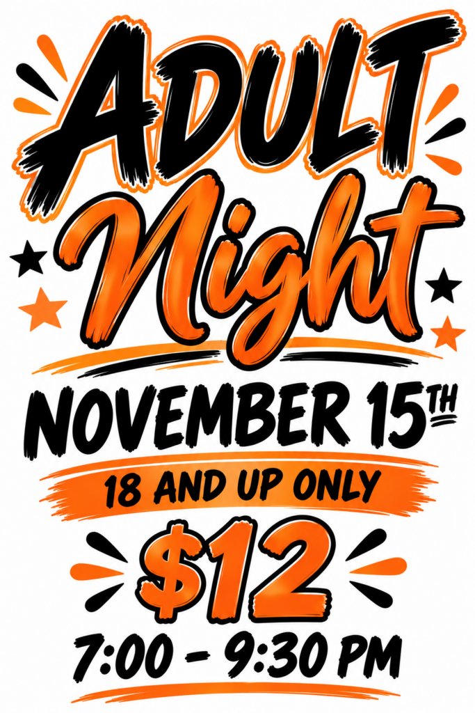 adult night event poster